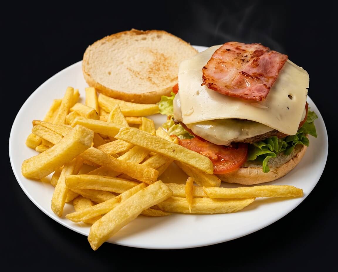 Hambúrguer de Queijo e Bacon