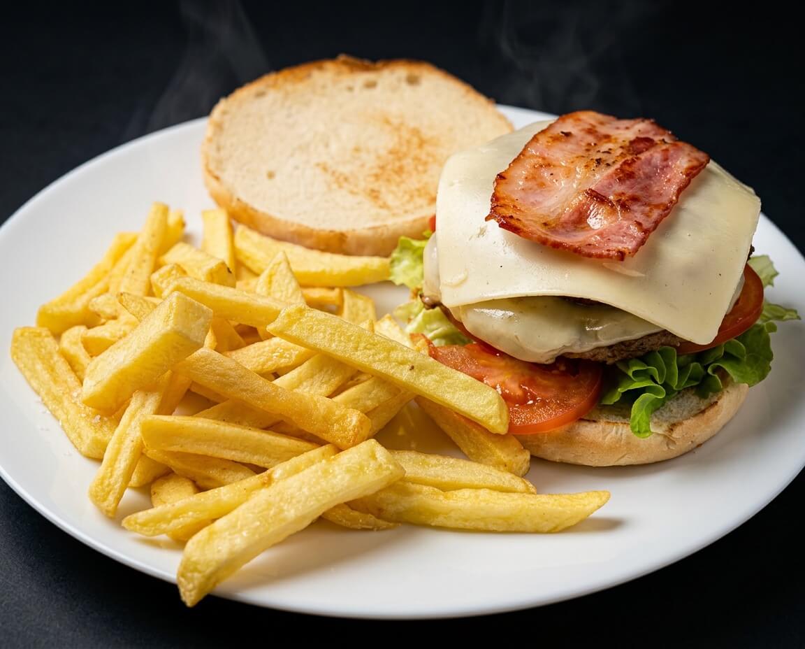 Hambúrguer de Queijo e Bacon